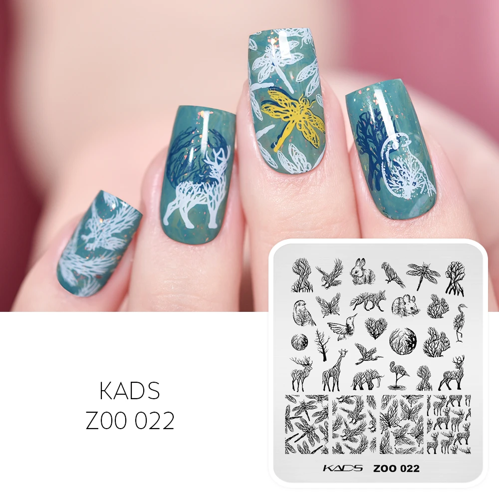 Kads Nail Art Stamping Plate Zoo 022 Branch Animals Butterfly Deer Elephant Nail  Art Template Stencil Plates Diy Nail Decoration - Nail Templates -  AliExpress