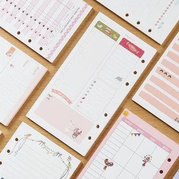 

40 Sheet/pack a5a6 Colorful 6 Holes Spiral Notebook Inner Pages Planner Loose Leaf Diario Binder Paper Filler Paper
