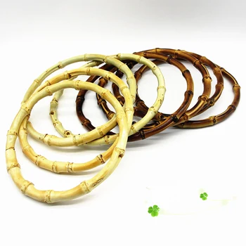 

13cm 15cm Round Bamboo Bag Handles For Handcrafted Handbag Replacement DIY Accessories For Bags Quality Bag Handles Anse De Sac
