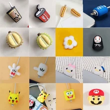 

50pcs Cute Bite Anime Hotdog Design Cable-Winder Organizer Silicone USB Charging Data Cable Line Protector Cord Cover Decorate