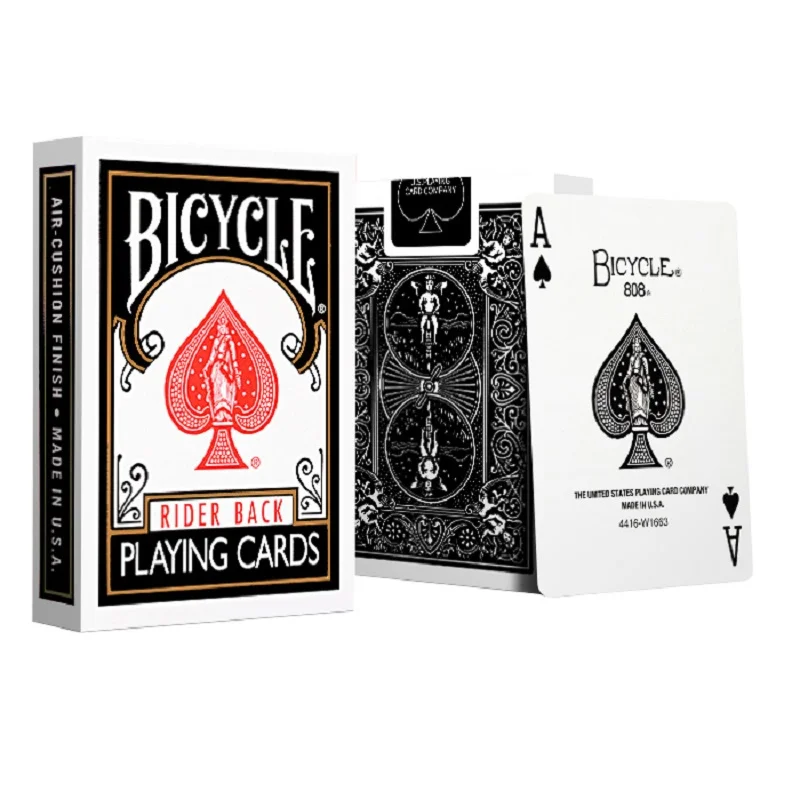 Playing Cards Bicycle Rider Back Black Playing Cards USPCC Standard Deck Poker Size Magic Card Games Magic Tricks Props for Magician