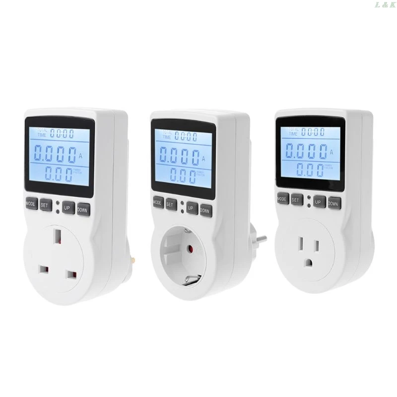 

Digital Digital Power Meter Socket EU/US/UK Plug Energy Meter Current Voltage Watt Electricity Cost Measuring Monitor Power