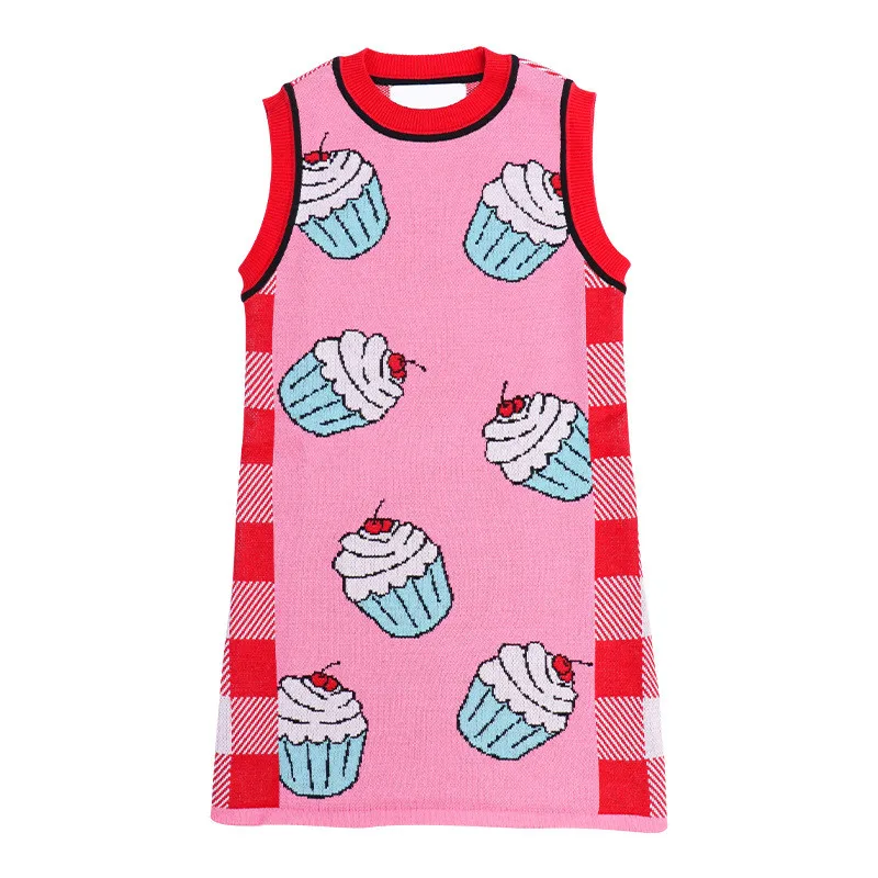 Kids Dress Bebe/Корейский детский зимний вязаный кардиган Одинаковая одежда для мамы и дочки Брендовое Вязанное пальто для девочек модные топы для малышей - Цвет: Kids Dress