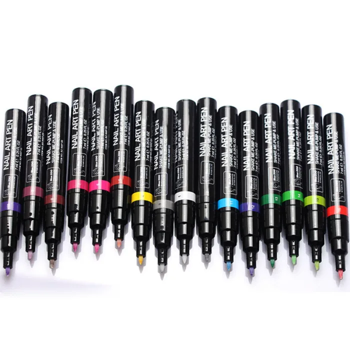 16 цветов Ручка для 3D дизайна ногтей DIY Декоративный Лак ручка УФ гель Дизайн инструмент для рисования V9-Drop