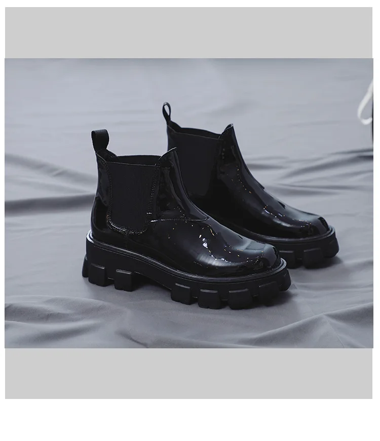 Британский стиль; botas mujer; модные женские ботинки; Ботинки Челси на платформе; обувь в байкерском стиле; женские тонкие ботинки; zapatos mujer; sy942