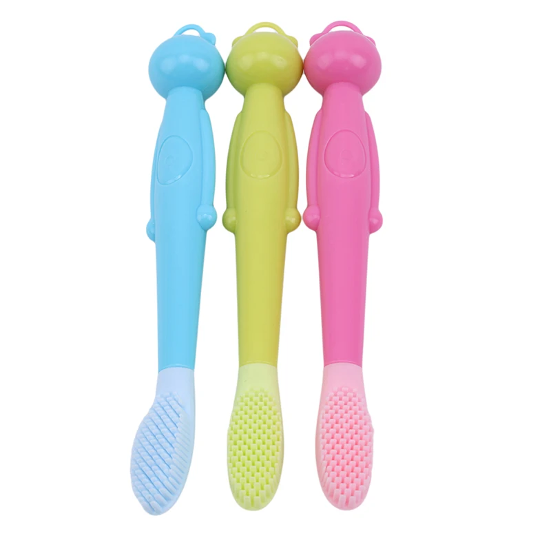 

Professional Cartoon Silicon Children'S Plastic Toothbrush Soft Washable Soft Hair Teeth Cleaning Children Training Toothbrush