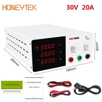

Nice-Power Professional Switching DC Lab Power Supply Adjustable 30V 20A 60V 10A Laptop Repair Rework Digital Voltage Regulator