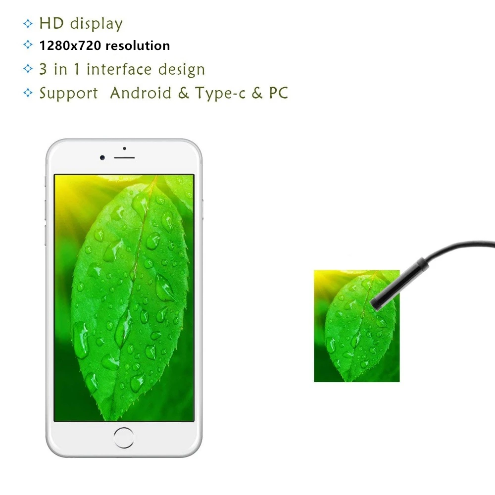 3 в 1 USB эндоскоп 720P бороскоп Инспекционная камера для Android type-c PC жесткий/мягкий кабель Водонепроницаемая камера Змея