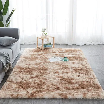 

Fashion Carpet Tie Dyeing Plush Soft Carpets For Living Room Bedroom Anti-slip Floor Mats Bedroom Water Absorption Carpet Rugs