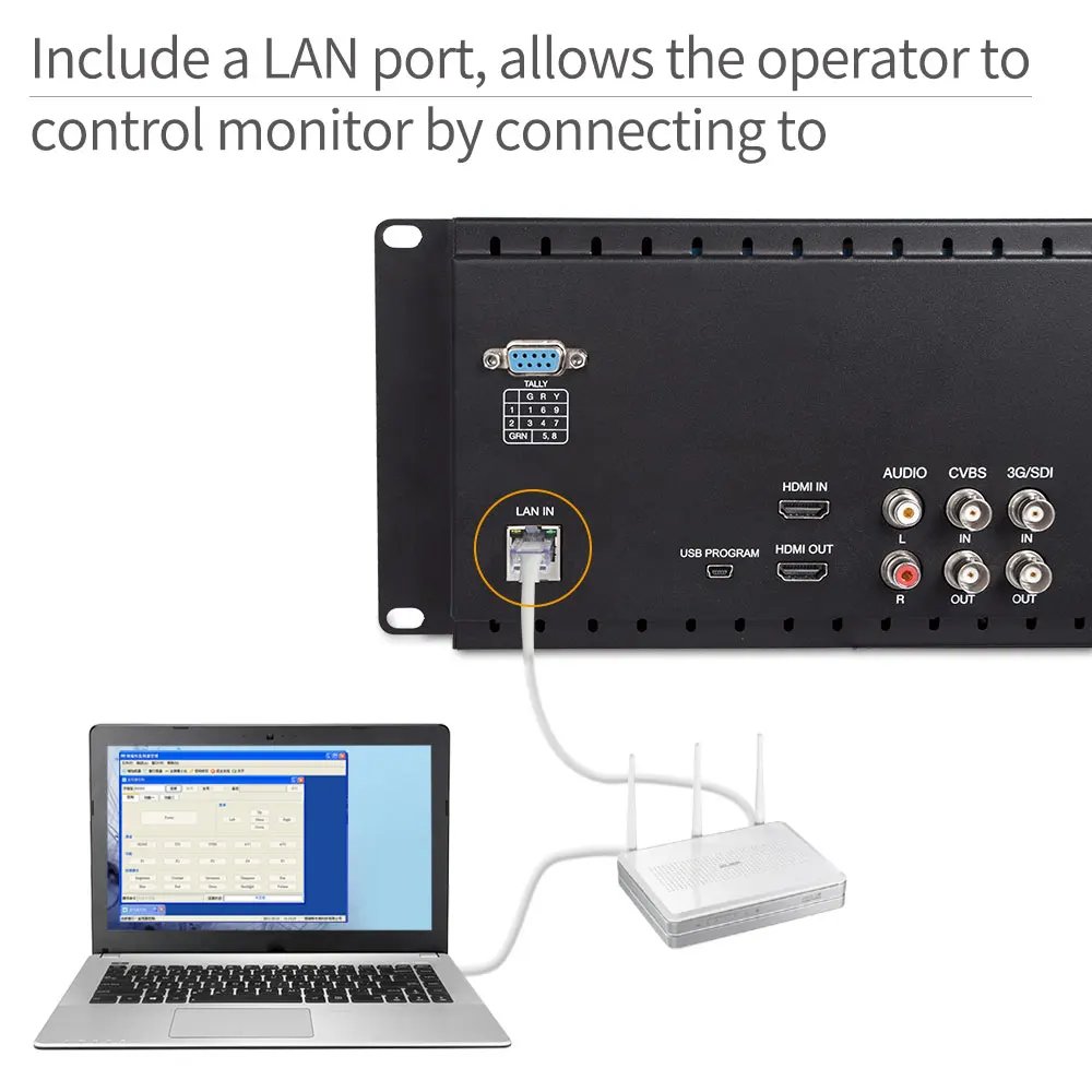 Feelworld D71-H Dual 7 Inch IPS 3RU 1280 x 800 HDMI LCD Rack Mount Monitor Portable 2 Screens Broadcast Monitor