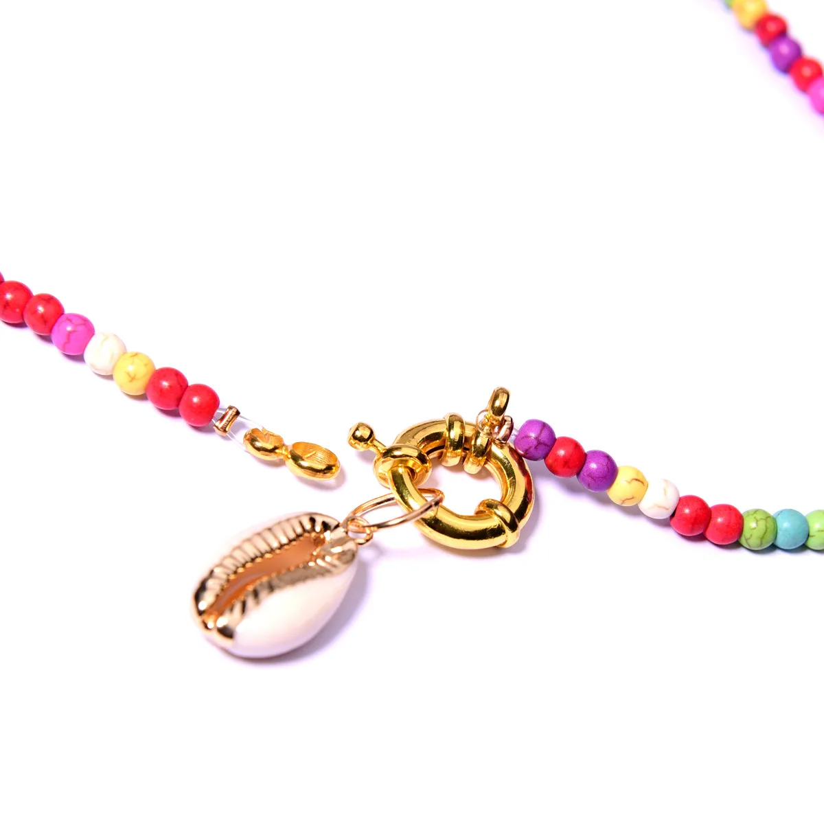 Цветной бисер чокер для женщин модные золотые богемные летние жемчужные шикарные нагрудник колье Femme раковина Каури ожерелье