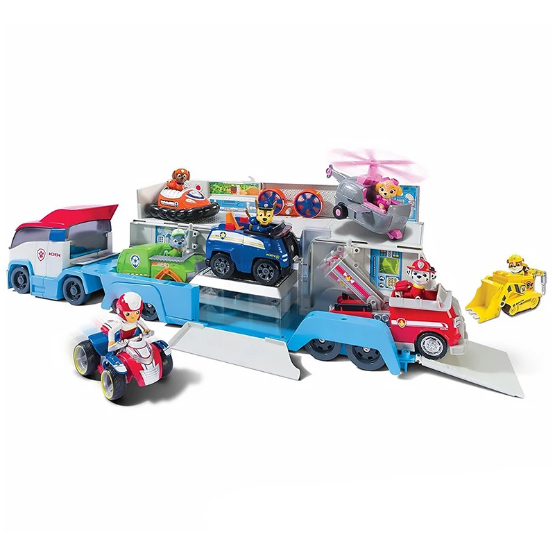 Paw Patrol игрушки на день рождения Juguete Patrulla Canina Мультяшные игрушки с оттягивающимся назад автомобилем набор ABS фигурки модель игрушки для детей