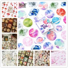 45 pcs/Box Cute Vaporwave Label Kawaii Diary Handmade Adhesive Paper Flake Japan Sticker Scrapbooking Stationery Stationery
