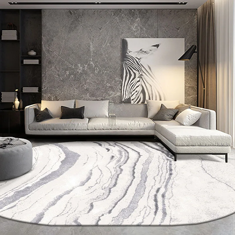 

Nordic Oval Carpets For Living Room Thick Bedroom Rug Sofa Coffee Table Floor Mat Modern Design Study Veins Rugs And Carpets