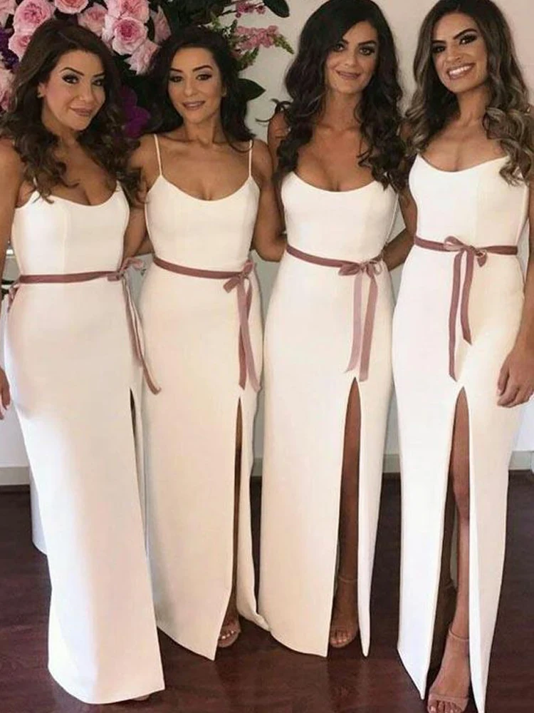 

Bridesmaid Dresses 2020 Satin Long Straight Floor Length Wedding Party Prom Women Dresses for Guest