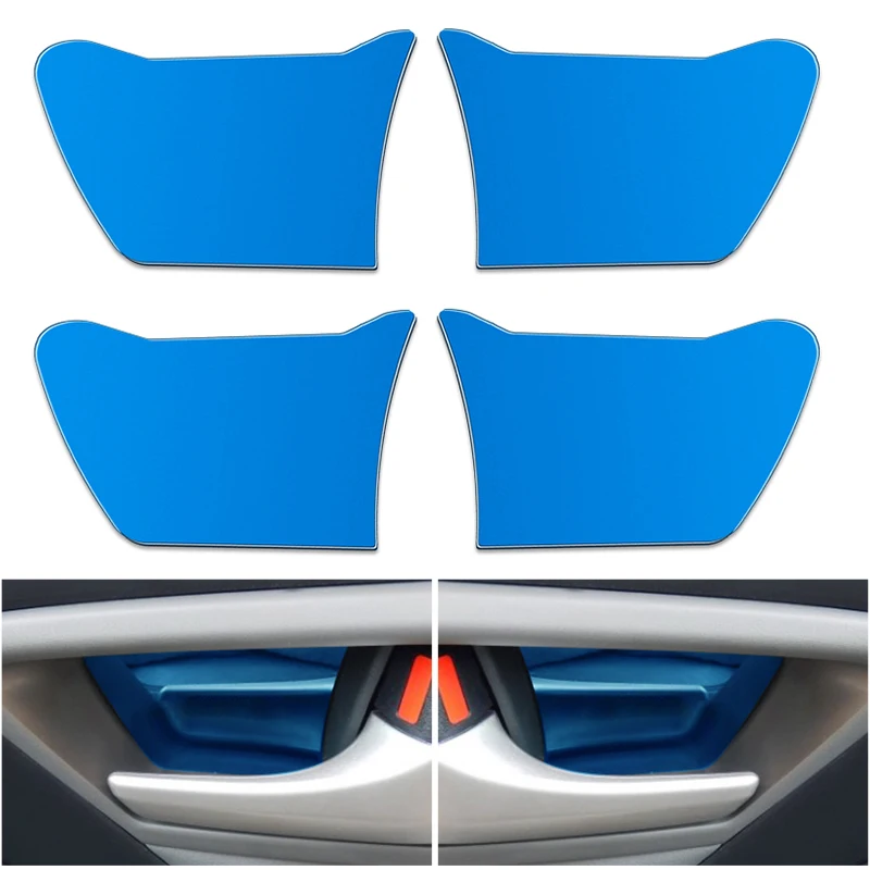 Car Inner Door Bowl Covers Trims Carbon fiber grain Stainless Steel For Toyota Prius 30 car interior Accessories car door covers trims