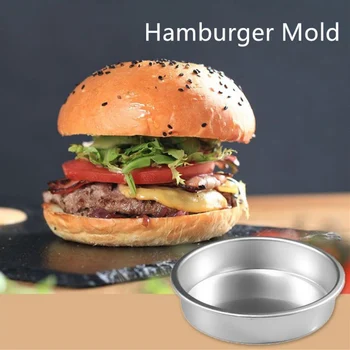 

Aluminum Cake Mold Round Cake Pan Non Stick Bottom Pudding Mold Hamburger Mold DIY Baking Tools Bakeware Hamburger Mould 1