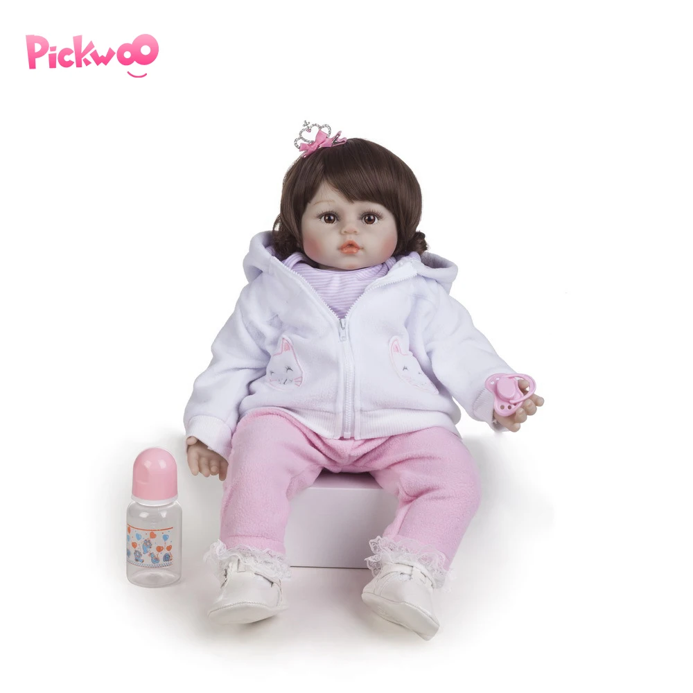 Pickwoo 48 см bebes reborn doll 18 дюймов куклы для маленьких девочек Мягкие силиконовые Boneca Reborn Brinquedos Bonecas подарки на день детей игрушки