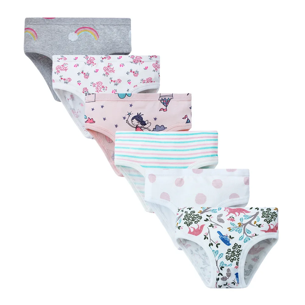 Little Girls' Soft 100% Cotton Underwear Toddler Baby Panties Kids Briefs Undies 