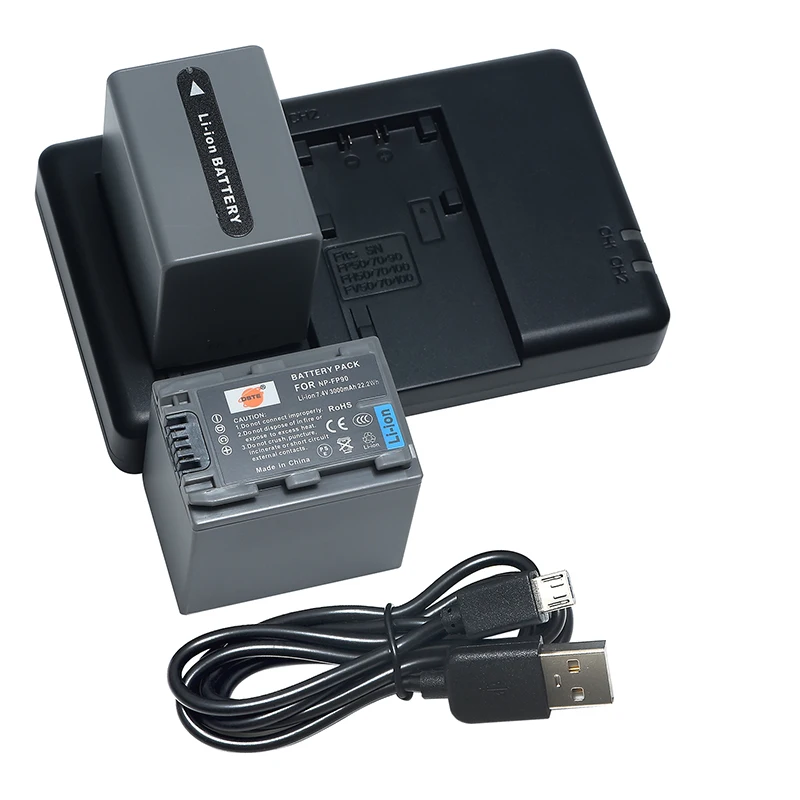 2 шт. 3000 мАч 7,4 V NP-FP90 FP90 DSTE Батарея Зарядное устройство для sony DCR-DVD103 305 403 DCR-HC3 26 30 96 DCR-SR30 50E 60E 80E 100