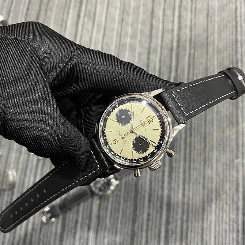 40mm Mechanical Chronograph Sapphire Watch Men 38mm Seagull 1963 Movement st1901Gooseneck Pilot Watches Mens 2020 montre homme