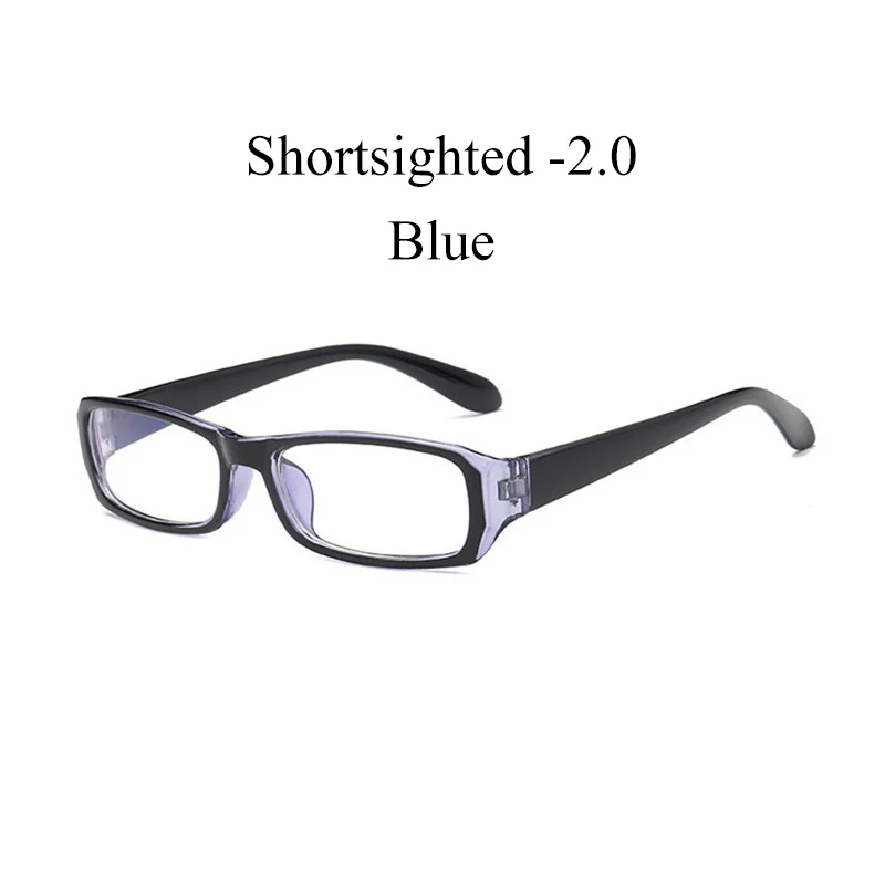 IBOODE квадратные очки для близорукости для женщин и мужчин готовые близорукие очки женские мужские очки для близоруких очки унисекс - Цвет оправы: Blue Myopia 2.0