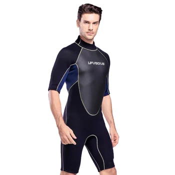 

Full Wetsuits 3mm Neoprene Wetsuit, Back Zip Short Sleeve for Diving Surfing Snorkeling, One Piece Wet Suit for Men Women