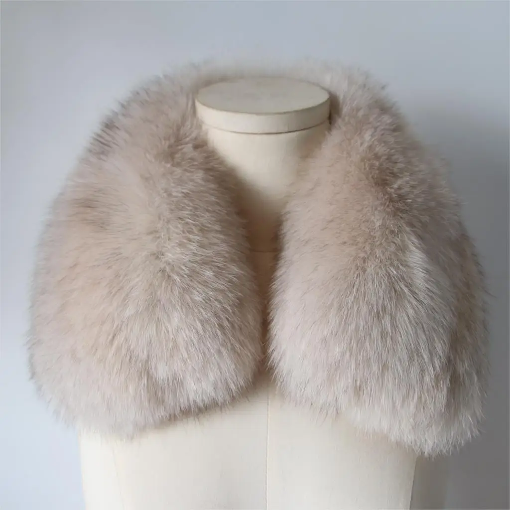rice grey ZDFURS* Женская одежда Аксессуары для воротника модные меховые шарфы из натурального Лисьего меха воротник квадратный ZDC-163007 - Цвет: rice grey