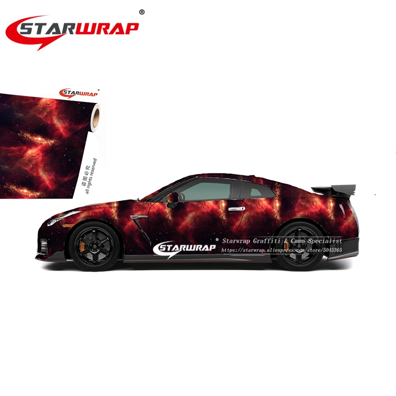 Starwrap Звездное Камуфляж красный серый, черный цвет цифровой камуфляж виниловая пленка для внедорожник Грузовик Джип 5/10/15/20/25/возможностью погружения на глубину до 30 м/рулон