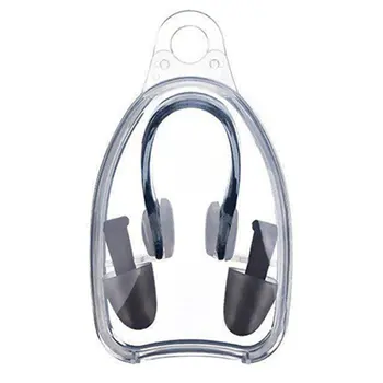 

Swimming Nose Clip Ear Plugs W/ Clear Case Set Swimmer Men And Women Adults Childs Swimming Nose Clip Set