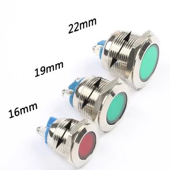 

LED Metal Indicator light 16mm 19mm 22mm waterproof Signal lamp Light screw connect red yellow white green blue