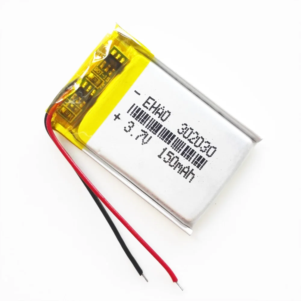 Lot 10 PCS 3.7V 150mAh Lithium Polymer LiPo Rechargeable Battery 302030 For GPS PSP Bluetooth Speaker DVD Vedio 3
