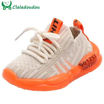 

12-15.5cm Infant Mesh Sneakers Baby Fashion Autumn First Walkers 0-3Years Old Kids Knitting Slip-on Shoes For Boys Girls