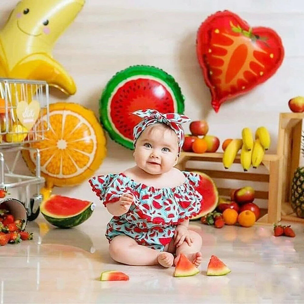 Pudcoco/ Модный милый комбинезон с арбузом для новорожденных девочек; боди; комбинезон