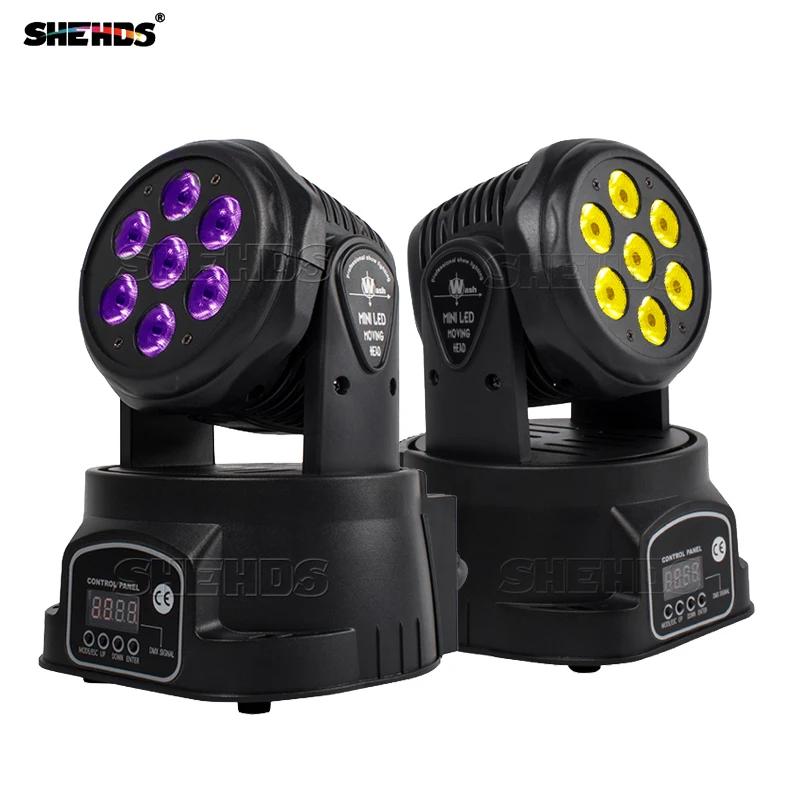 Mini LED 7x12W/18W RGBWA+UV Wash Moving Head Lighting dj disco Ball lights 14 channels Free shipping