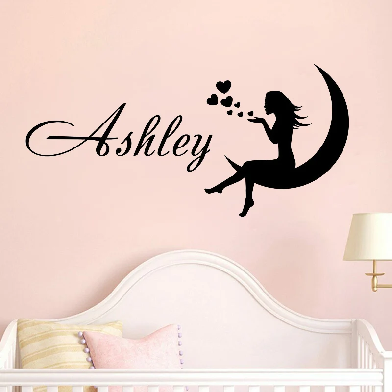 Personalised Girls Name Wall Art Vinyl Stickers Bedroom Transfers Murals Decals