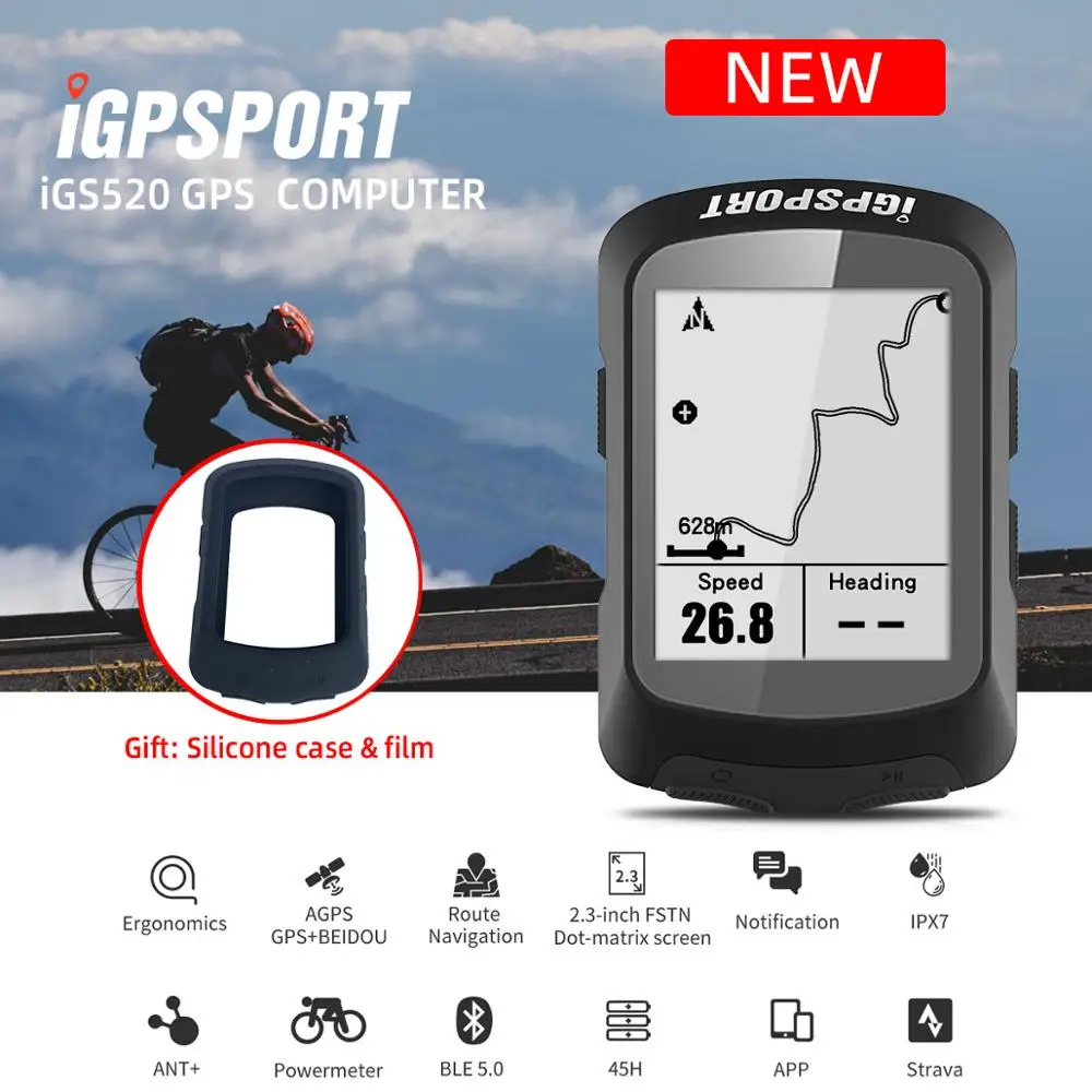 I GPS порт IGS520 велосипедный Компьютер Водонепроницаемый IPX7 ANT + беспроводной