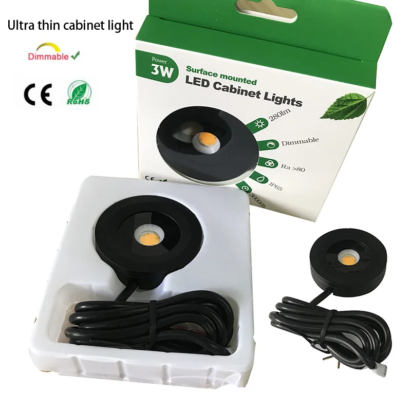

Ultra thin 110V 220V DIMMABLE Led downlight COB Spot Light 3w surface mounted downlight Indoor Lights thickness 14mm