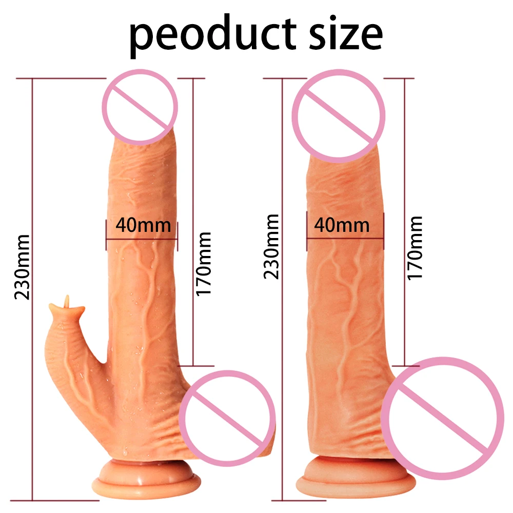  Pene realista inteligente Calefacción Automática consolador telescópico para las mujeres vibrador i