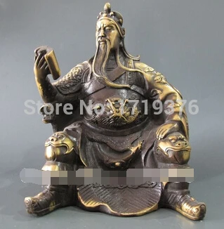 

free shipping<<< Chinese Bronze Statues&GuanYu w Qing Dynasty Mark