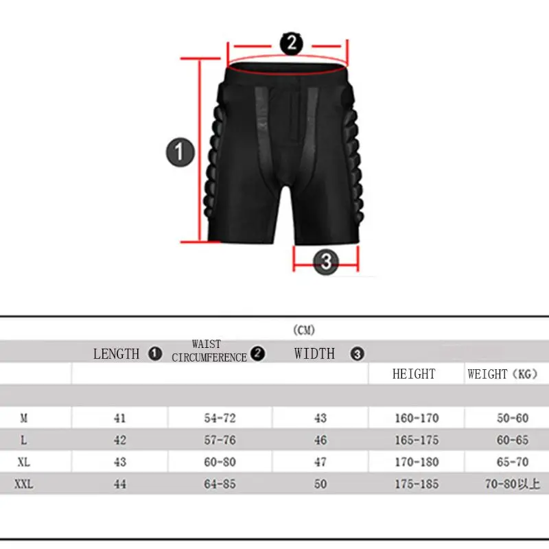3D Hip Body Impact Padded Protection Shorts Skiing Skating Skateboard Short Pant Sport Hip Shorts