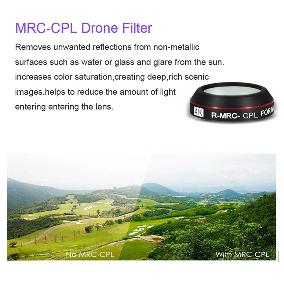 Filtre ND neutre pour drone DJI permettant des poses longues en plein jour