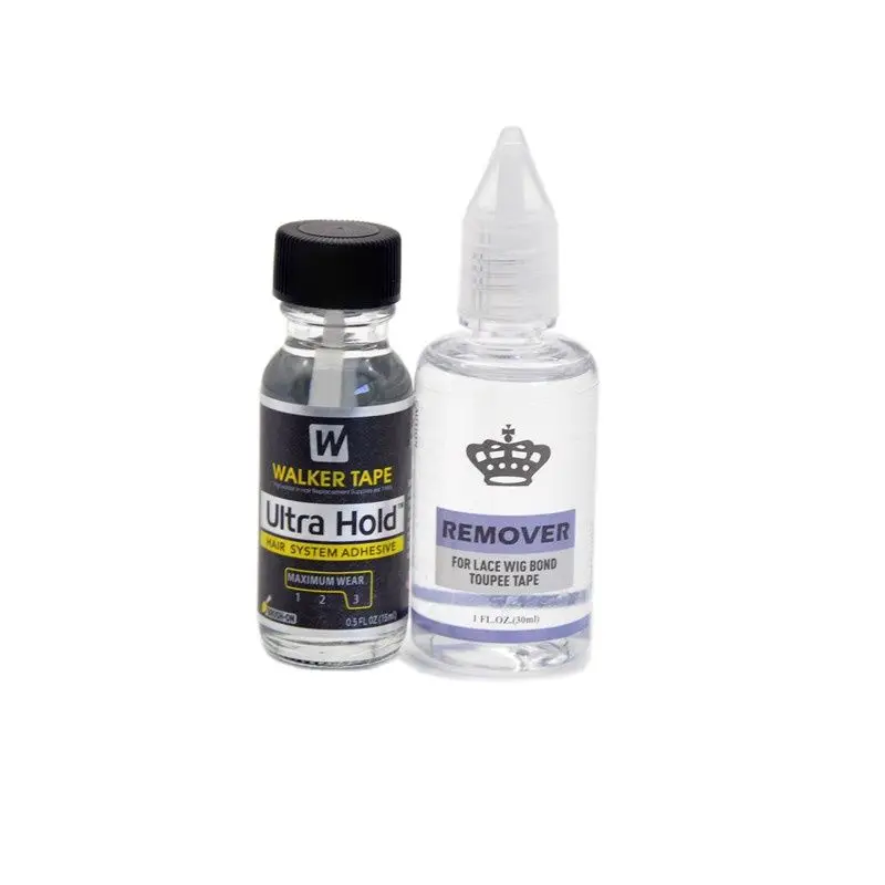 

0,5fl. OZ(15 мл) ультраудерживающая система для волос клейкая щетка и 30 мл средство для удаления кружевных париков/париков, мягкий клейкий клей