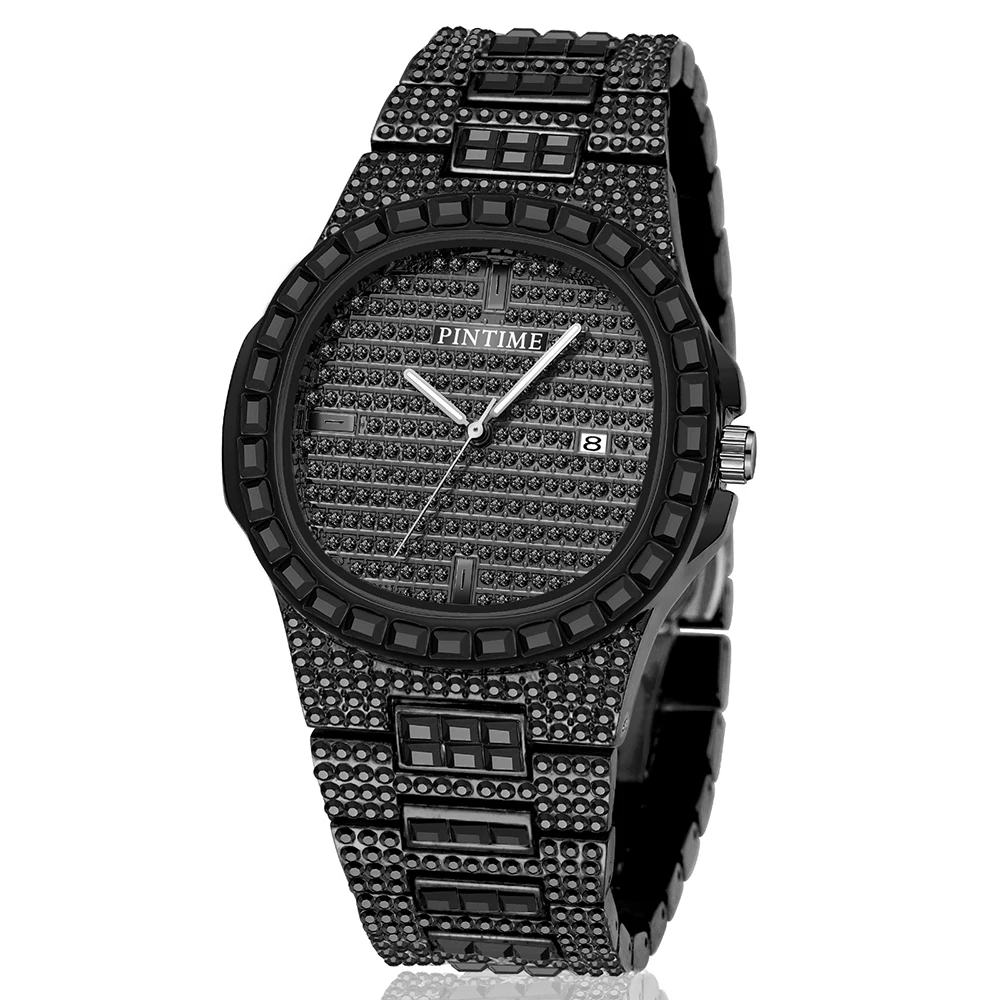 

2019 Brand Diamond Men Watch Luxury Gold Quartz Wristwatch Steel Iced Out Mens Waterproof Watches reloj hombre relogio masculino
