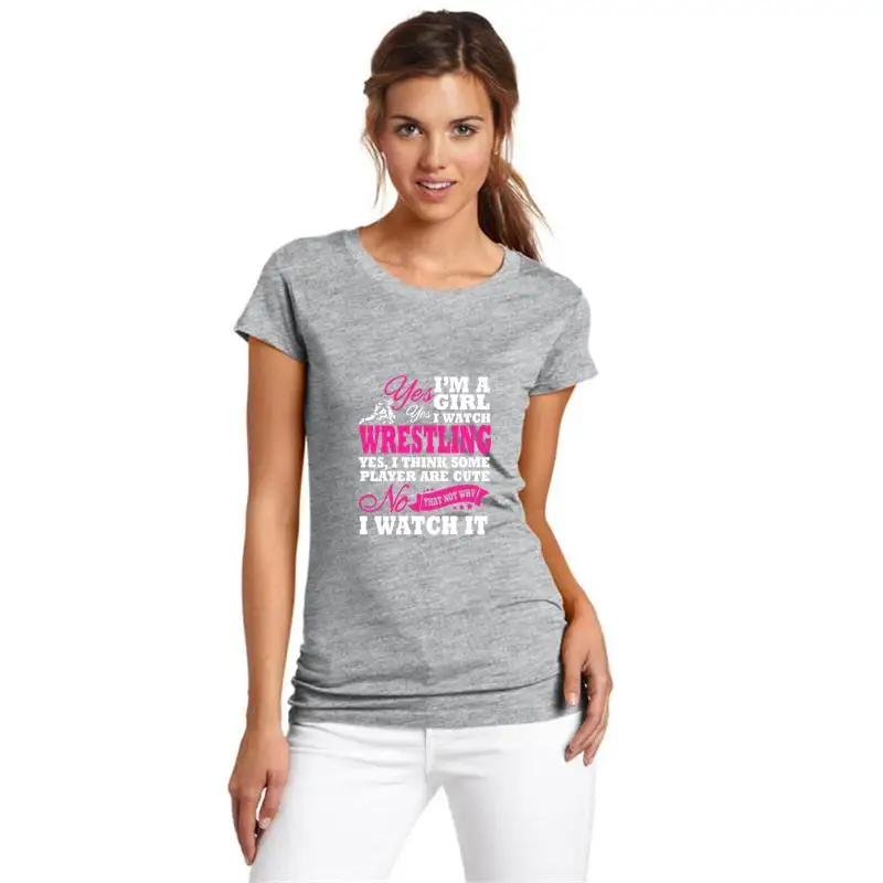 

Custom I'm A Girl I Watch Wrestling tshirt plus sizes s-93xl Novelty stray kids Harajuku women t-shirts