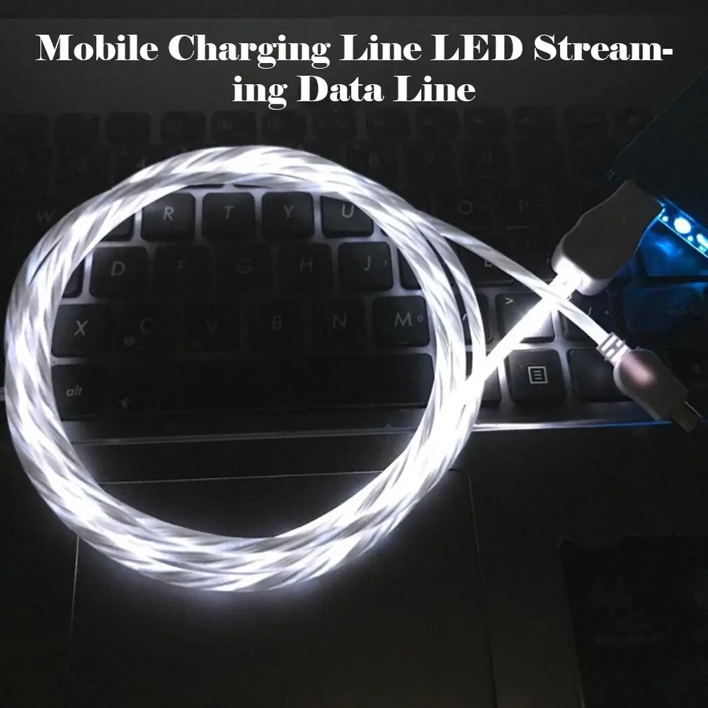 

Color Streamer Cable Data For iPhone For Type-c for Android LED Lighting Flow Charger Cable Data USB Glow Wire Cord Cable Data