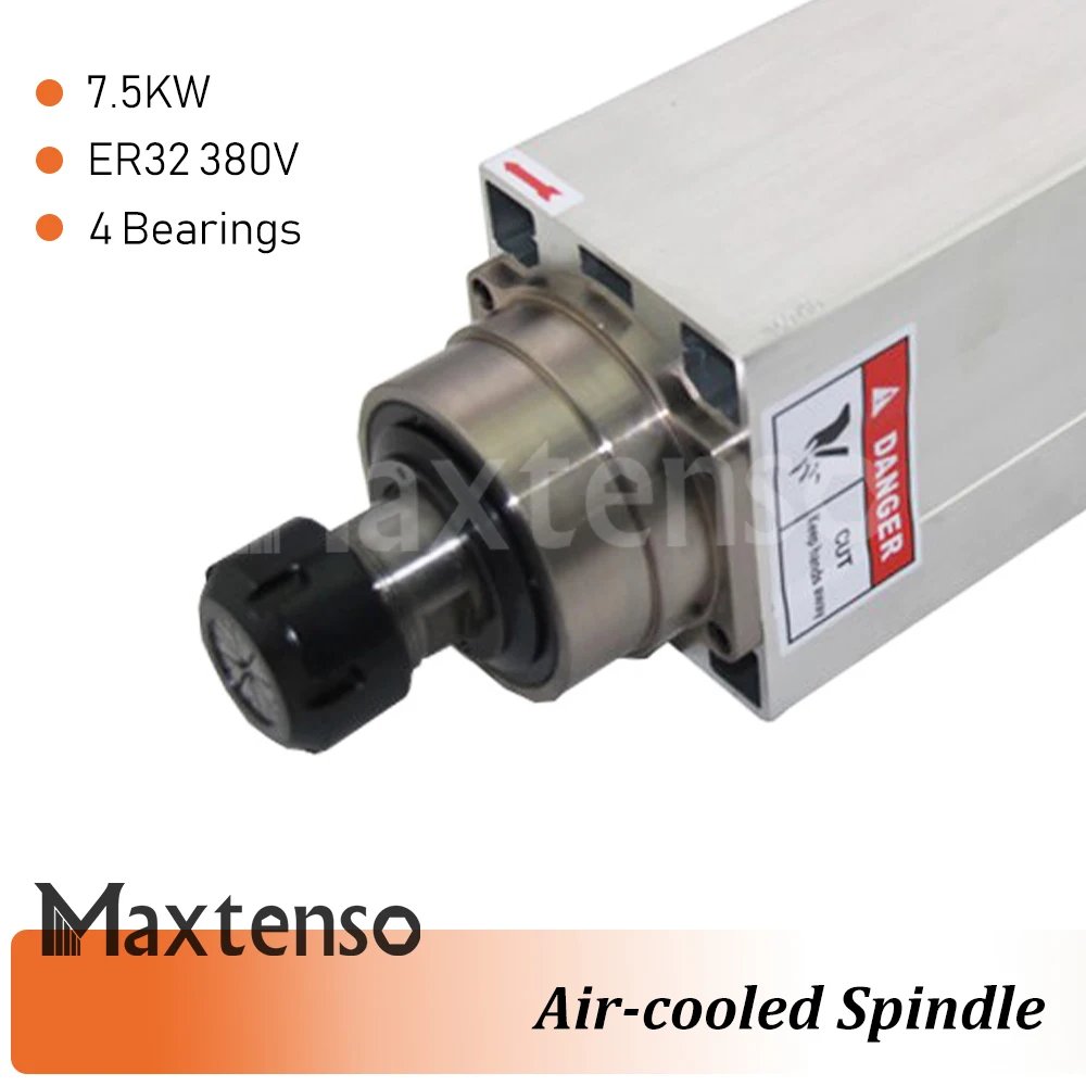 MAXTENSO 7.5KW 380V Air cooling Spindle Motor CNC Router ER32 collet Air-cooled spindle for Engraving Milling Machine GDZ120x103
