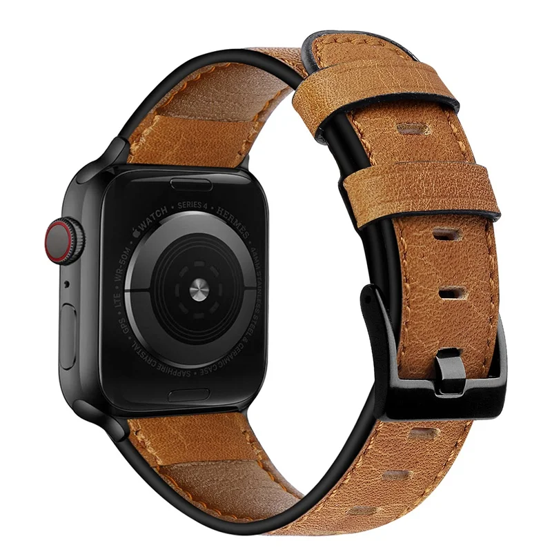 Brown Leather Band for Apple Watch Strap 38mm 40mm 42mm 44mm Men Women Bracelet iWatch Series 5 4 3 2 1 | Электроника