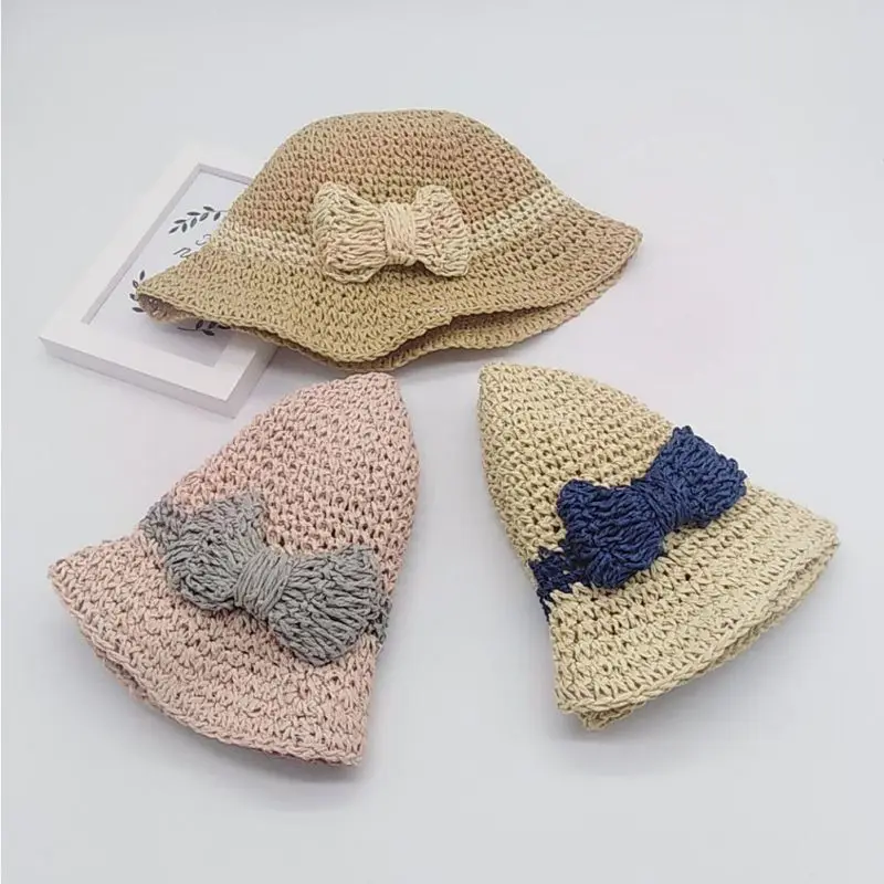 Шапки для маленьких девочек с бантом летние милые шапки детская дышащая шапка