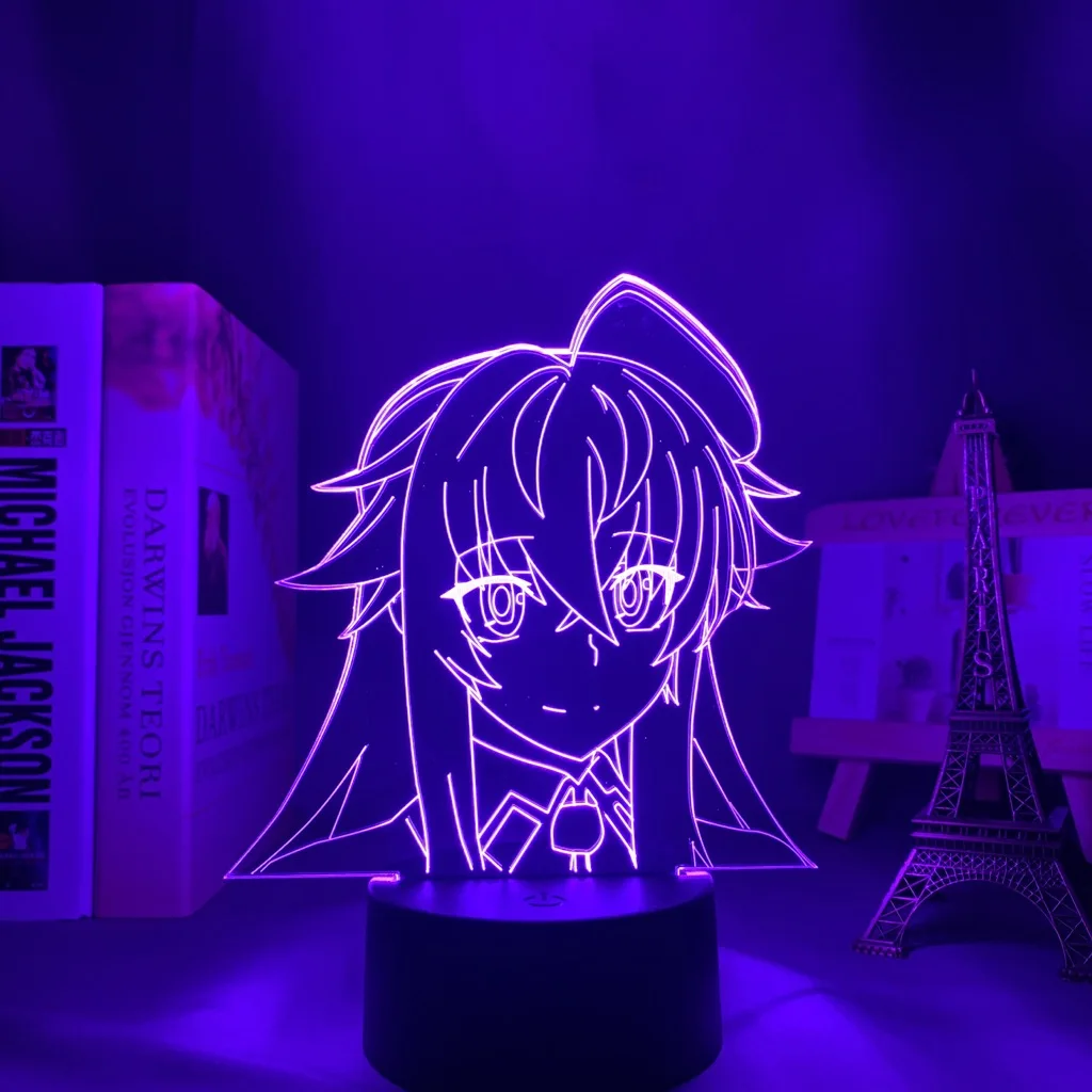Highschool DXD anime luz LED para decoración regalo de cumpleaños manga 3D luz nocturna RIAS Gremory high school DXD
